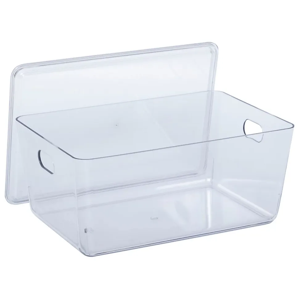Boite de rangement salle de bains avec couvercle 4L transparente, 5Five Simply Smart Cleary