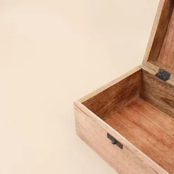 Boite en bois couvercle or 10x15cm