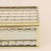 Boite en verre et métal doré 18x10cm