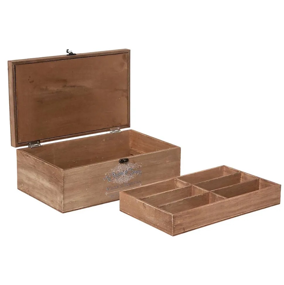Boîte à couture Hiver - bois - 30x10 cm - Atmosphera