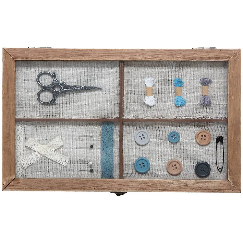 Boîte à couture Hiver - bois - 30x10 cm - Atmosphera