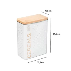 Boîte à céréales 750g métal Blanc Scandi Nature - 5Five