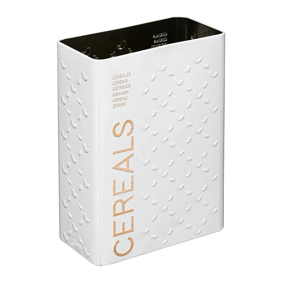 Boîte à céréales 750g métal Blanc Scandi Nature - 5Five