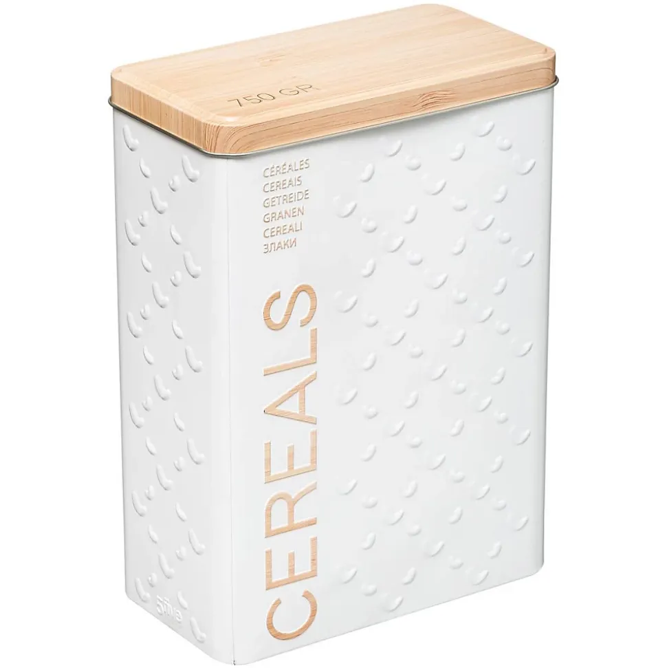 Boîte à céréales 750g métal Blanc Scandi Nature - 5Five