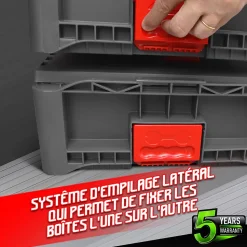 Boîte à outils empilable en plastique 46.4x33.5x14.2cm - Constructor