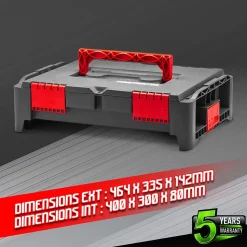 Boîte à outils empilable en plastique 46.4x33.5x14.2cm - Constructor