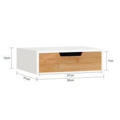 Boîte à Thé en Bois avec Tiroir Organisateur Compact sur Pieds Antidérapants