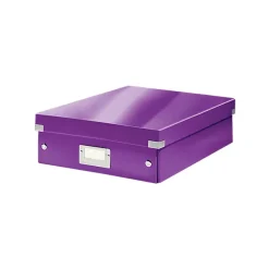 Boîte carton compartimentée multi usages avec couvercle - Violet