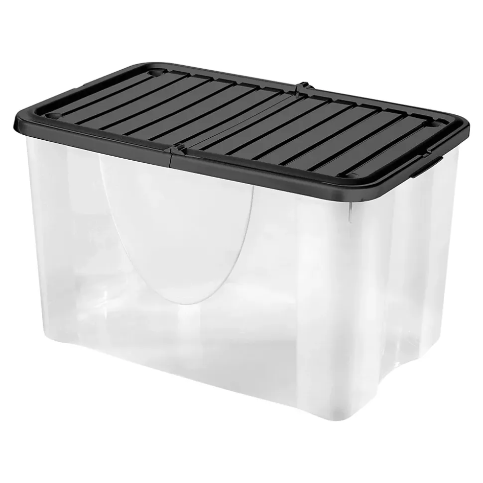 Boîte de rangement 58 L couvercle noir