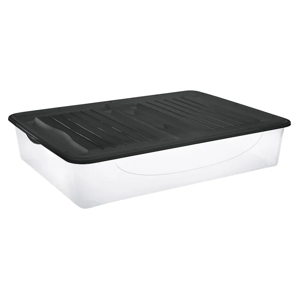 Boîte de rangement 56 L couvercle noir
