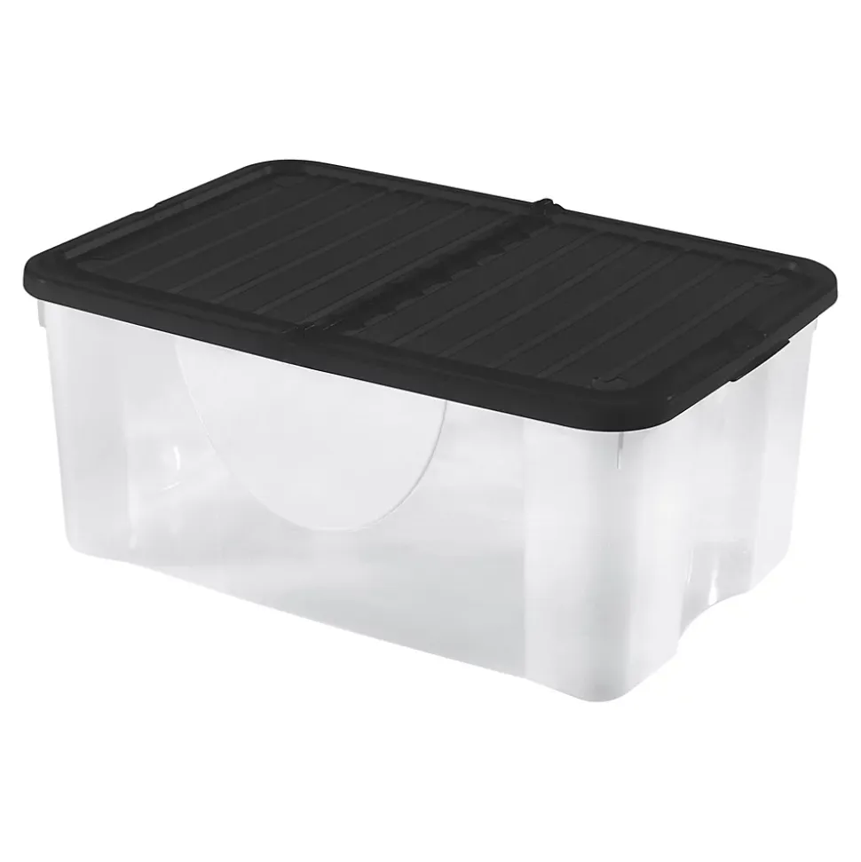 Boîte de rangement 41 L couvercle noir
