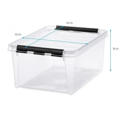 Boîte de rangement 14 litres avec 7 bacs et couvercle
