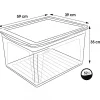 Boîte de rangement 52 litres avec aération pour Chaussures Vêtements