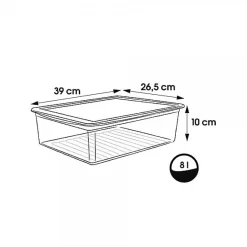 Boîte de rangement 8 litres avec couvercle anti poussière