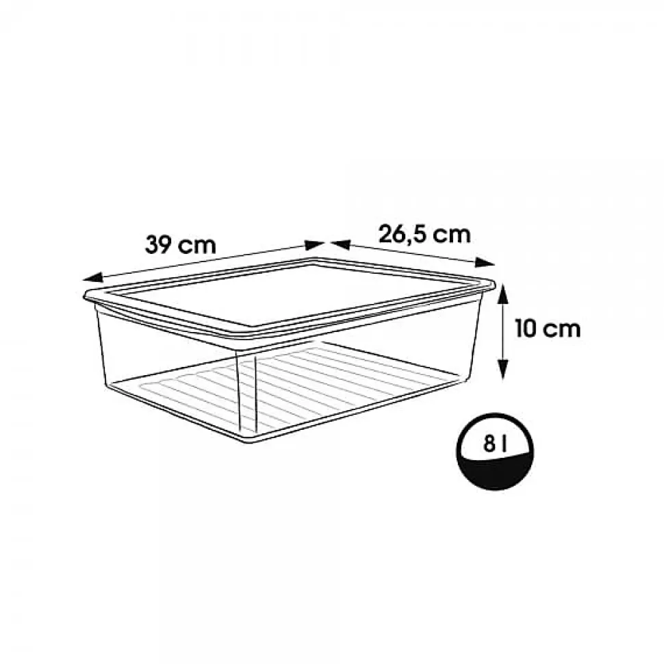 Boîte de rangement 8 litres avec couvercle anti poussière