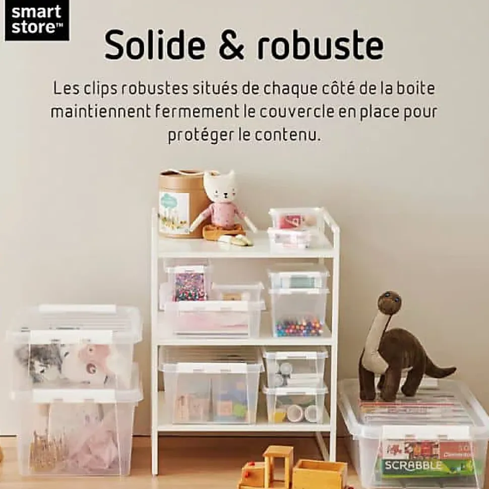Boîte de rangement allongée 3,5 litres - Clips Blancs