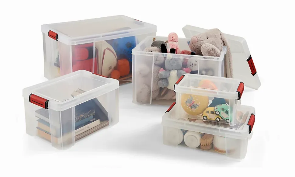 Boîte de rangement avec couvercle Sundis Clip’n store 9 L transparent