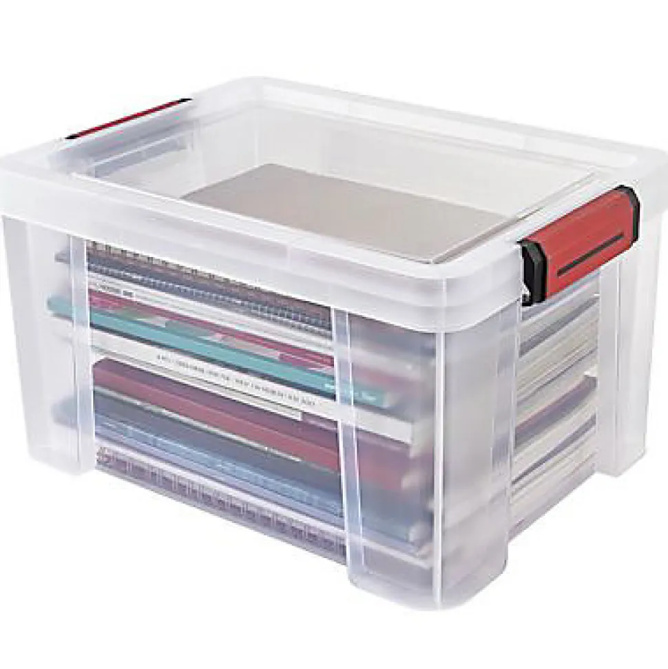 Boîte de rangement avec couvercle Sundis Clip’n store 17 L transparent