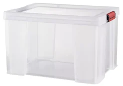 Boîte de rangement avec couvercle Sundis Clip’n store 45 L transparent
