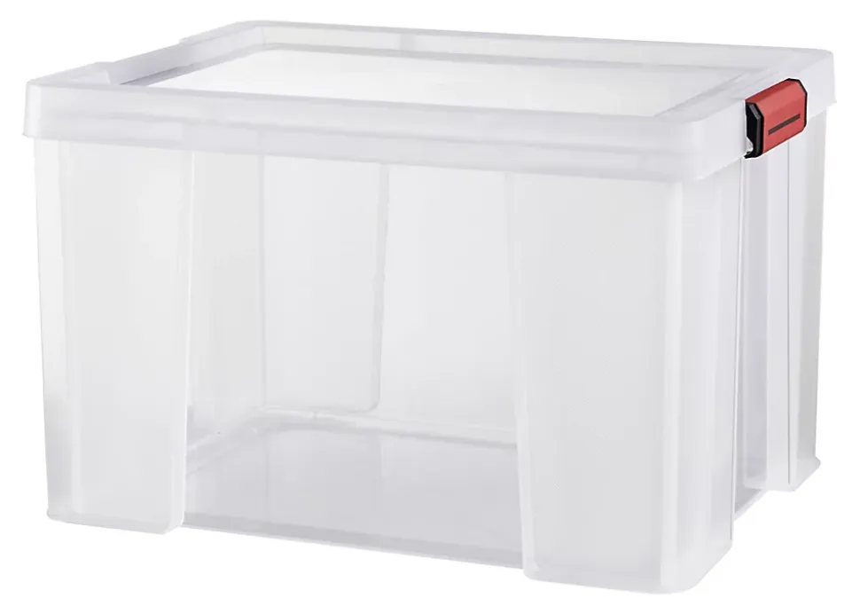 Boîte de rangement avec couvercle Sundis Clip’n store 75 L transparent