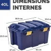 Boîte de rangement avec Couvercle Charnière 45 litres