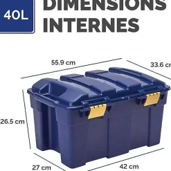 Boîte de rangement avec Couvercle Charnière 45 litres