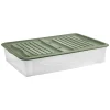 Boîte de rangement avec roulettes Tontarelli Underbed 56,4 l couvercle vert vendue par 2