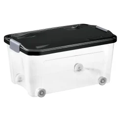 Boîte de rangement avec roulettes Tontarelli Combi Box 43 L couvercle noir vendue par 3 pièces