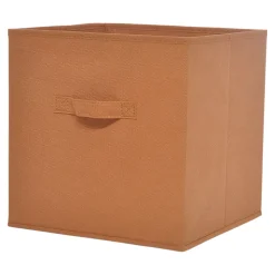 Boîte de rangement carrée en textile Mixxit coloris terracotta