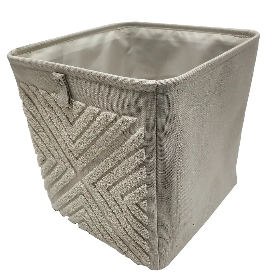 Boîte de rangement carrée en textile Mixxit motif étoile