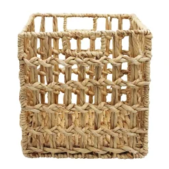 Boîte de rangement carrée en jacinthe d'eau tressé façon cage Mixxit