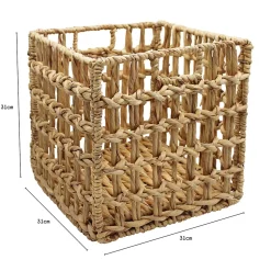 Boîte de rangement carrée en jacinthe d'eau tressé façon cage Mixxit