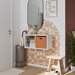 Boîte de rangement carrée en plastique Mixxit coloris terracotta