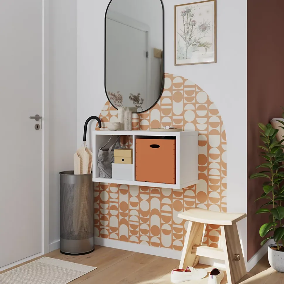 Boîte de rangement carrée en plastique Mixxit coloris terracotta
