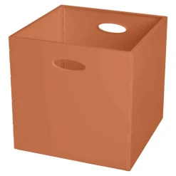 Boîte de rangement carrée en plastique Mixxit coloris terracotta