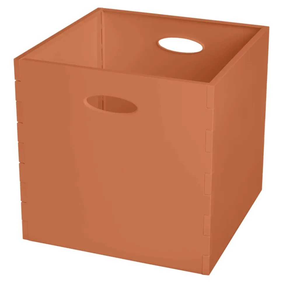 Boîte de rangement carrée en plastique Mixxit coloris terracotta