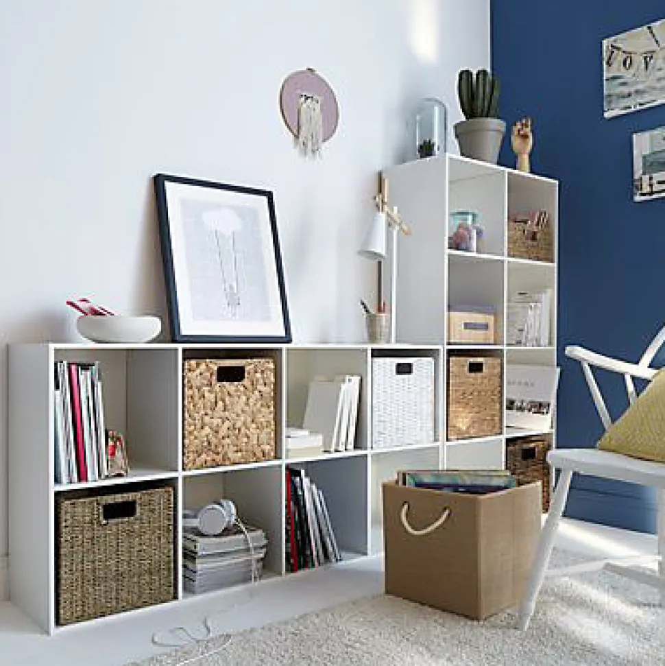 Boîte de rangement carrée en fibre naturelle Mixxit