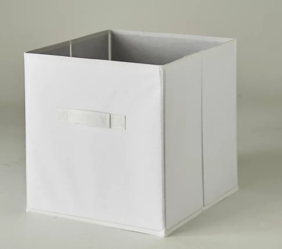 Boîte de rangement carrée en textile Mixxit coloris blanc