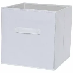 Boîte de rangement carrée en textile Mixxit coloris blanc