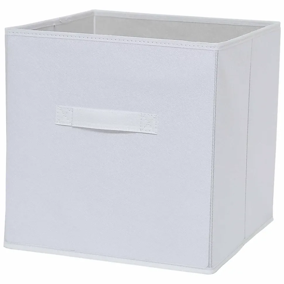Boîte de rangement carrée en textile Mixxit coloris blanc