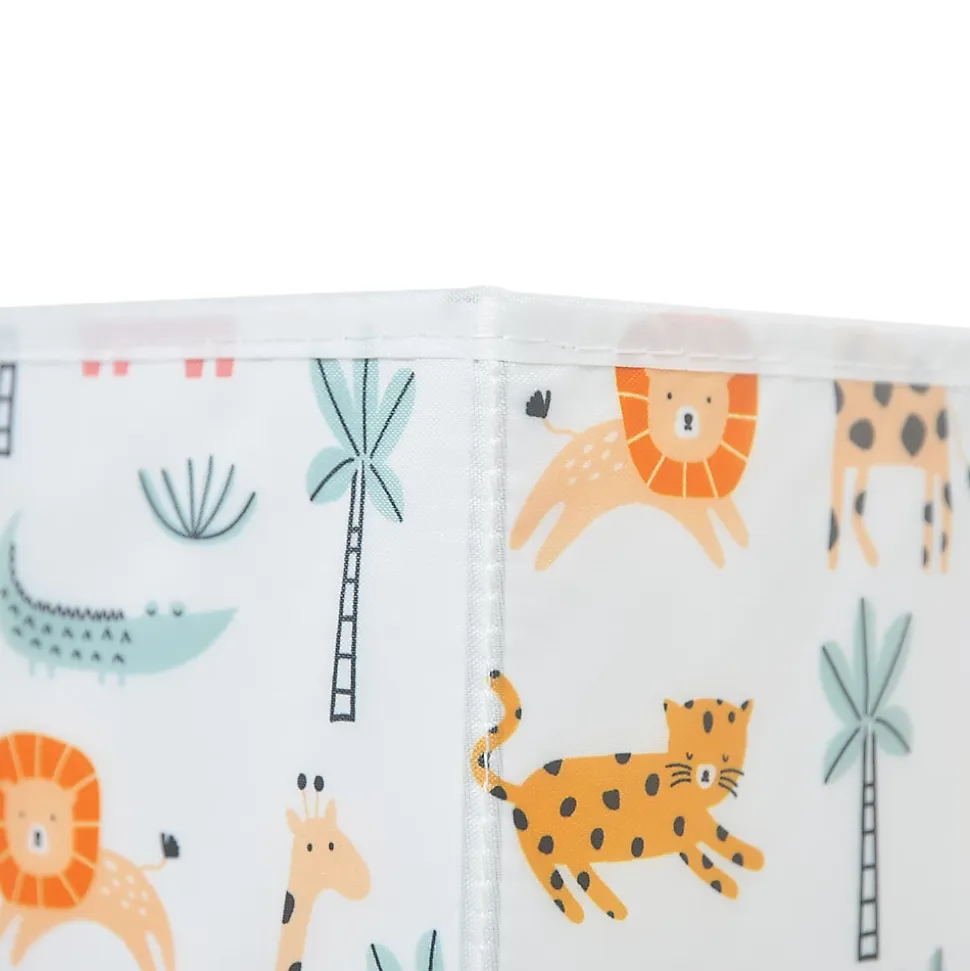 Boîte de rangement carrée en textile Mixxit motif savane