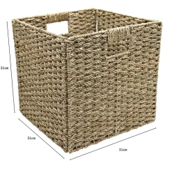 Boîte de rangement carrée en jonc de mer Mixxit