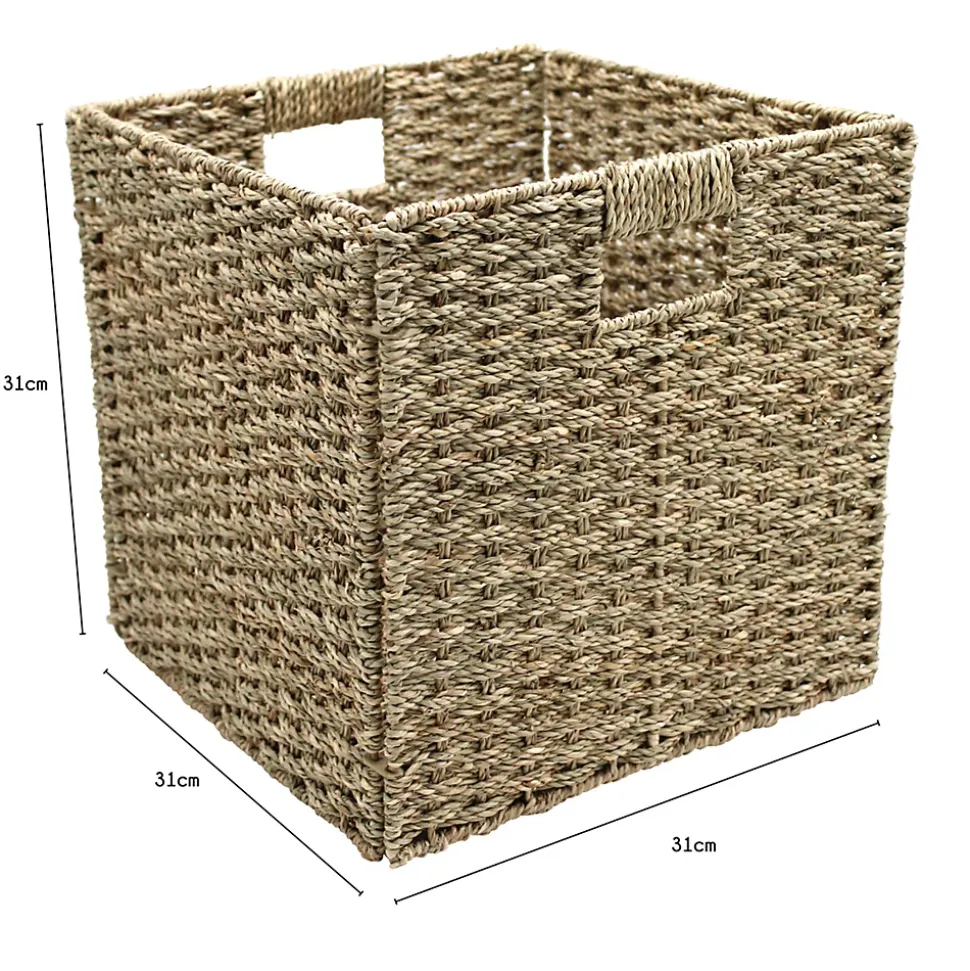 Boîte de rangement carrée en jonc de mer Mixxit