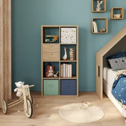 Boîte de rangement carrée en textile Mixxit motif de l'espace