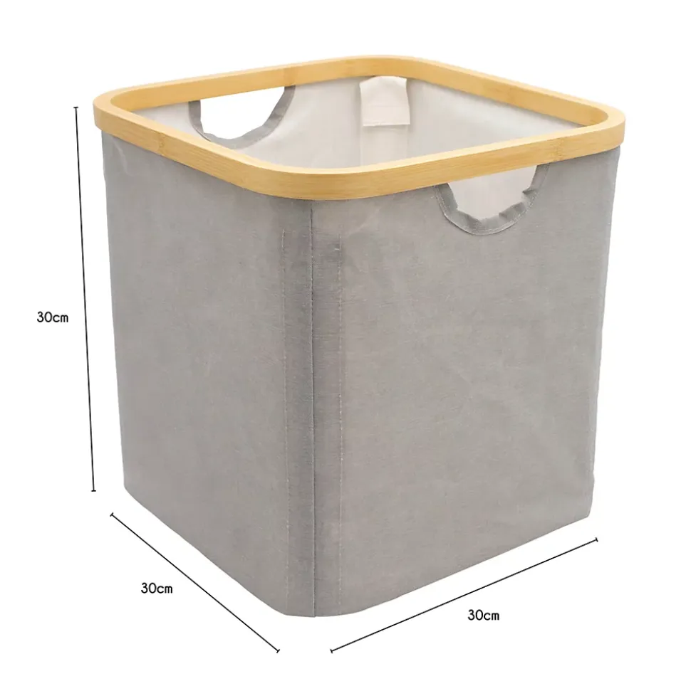 Boîte de rangement carrée en polycoton avec cadre Mixxit gris