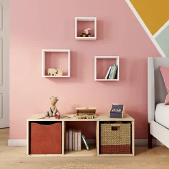 Boîte de rangement carrée en velours Mixxit coloris terracotta