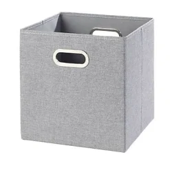 Boîte de rangement carrée en flanelle Mixxit coloris gris