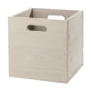 Boîte de rangement carrée en pin massif Vitoria Mixxit coloris taupe