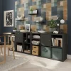 Boîte de rangement carrée en textile Mixxit coloris vert