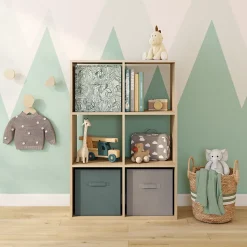 Boîte de rangement carrée en textile Mixxit coloris vert